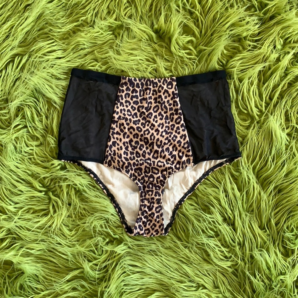 American Apparel High Waist Micro-Mesh Tricot Cheetah Bikini Bottom !!! NWT 🐆